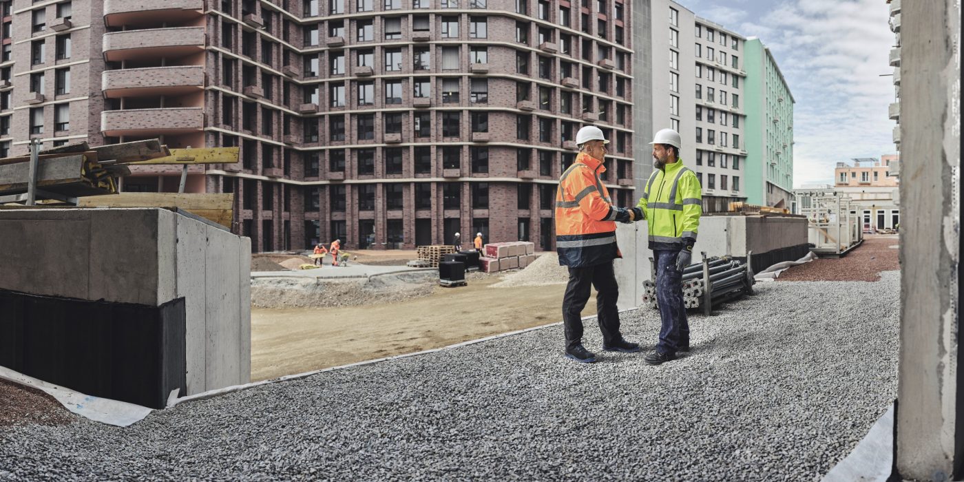 two men at construction site