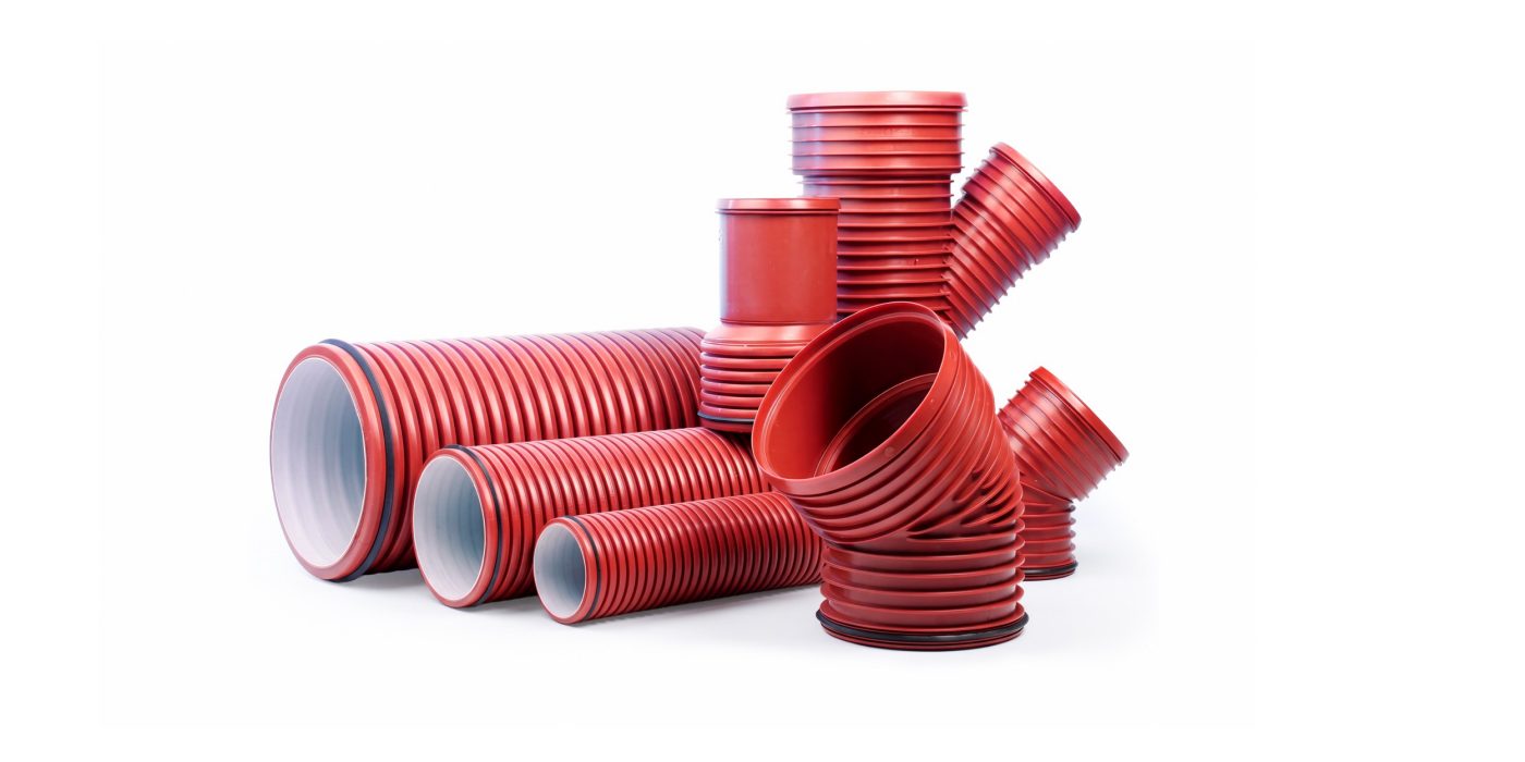 Diverse selection of road drainage pipes 