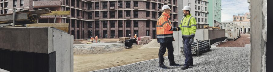 two men at construction site