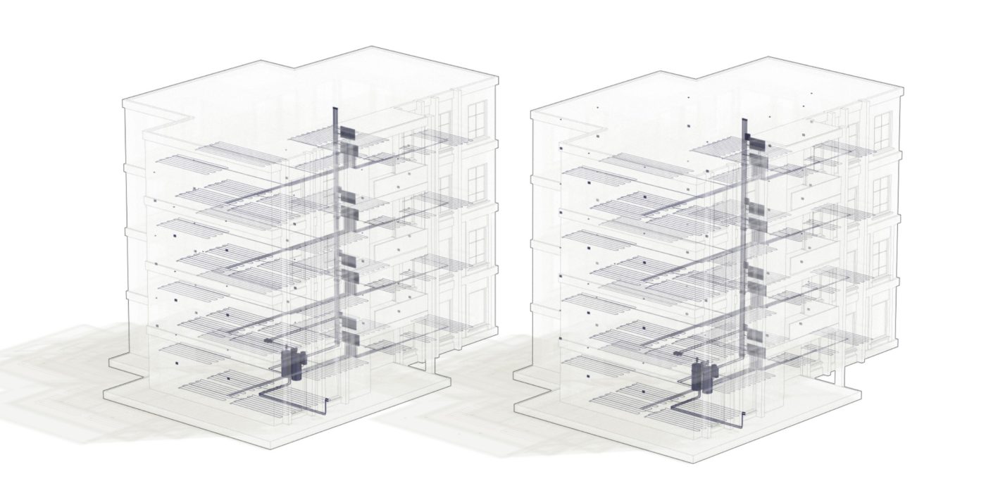 Illustration HVAC application area prefab
